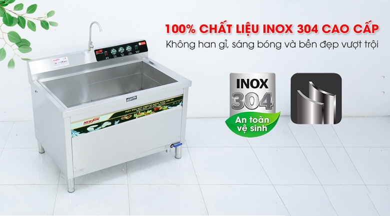 100% chất liệu inox 304 dày dặn, siêu bền 100% chất liệu inox 304 dày dặn, siêu bền