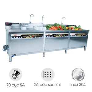 Máy rửa bát siêu âm 3m có sục khí NS3000 (chậu đôi)